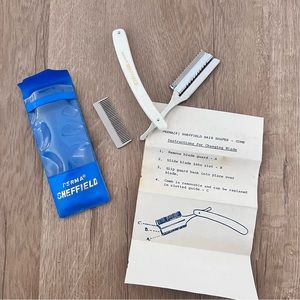 Vintage RARE Sheffield Japan‎ Perma Pearl Handle Hair Sharper Comb NIB